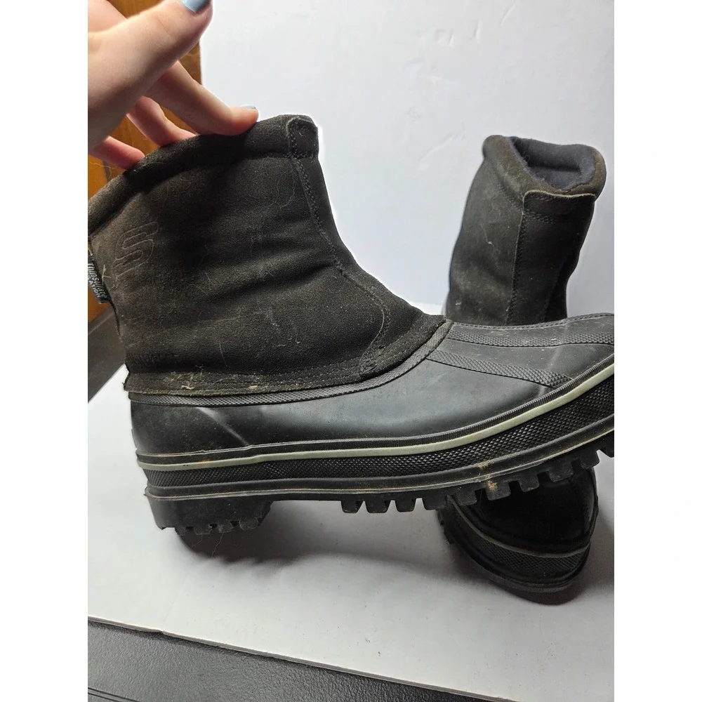 Skechers North Men Black Thinsulate Insulated Winter Snow Duck‎ Boots Size 11